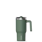 Hydrapeak Voyager 25 Oz Stainless Steel Tumbler with Handle, Insulated Water Bottle With Straw & Lid, Cupholder Friendly Reusable Travel Mug (Sage Leaf)