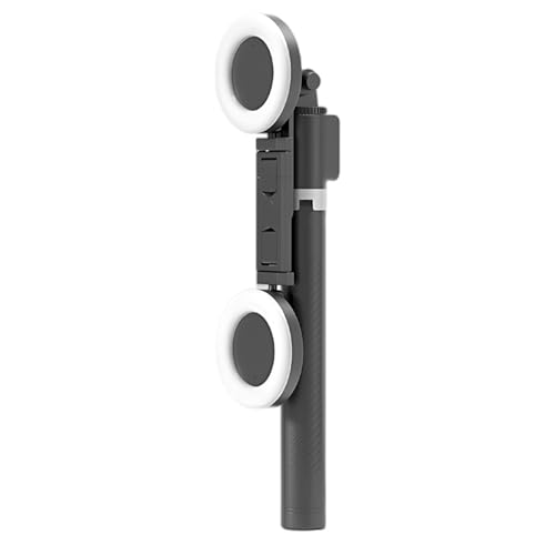 Trípode para selfie con luz dual y control remoto inalámbrico negro A12