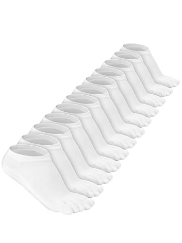 Image of Bencailor 6 /12 /32Pairs Women Toe Socks Five Toe Cotton Socks Ankle Sock with Toes Separated for Women Men Athletic Running