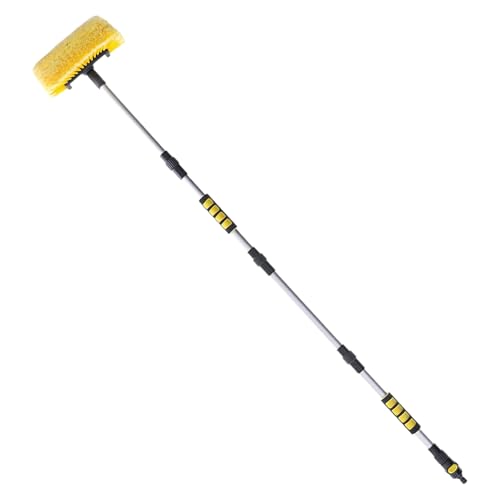 Brosse de lavage de voiture à poils doux anti-rayures avec contrôle d'eau au manche