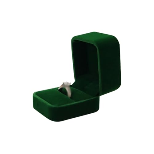 GSHLLO Caixa de anel único de veludo minúsculo suporte de anel de proposta caixa de exibição de anel vintage recipiente de anel quadrado estojo de exibição de joias portátil para cerimônia de