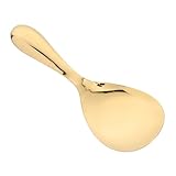 ANDRESLAD Cuchara de Arroz de Acero Inoxidable Pala para Servir con Mango Ergonómico Ligera y Compacta para Cocina y Picnic Diseño Seguro con Redondeados Acabado Brillante Dorado