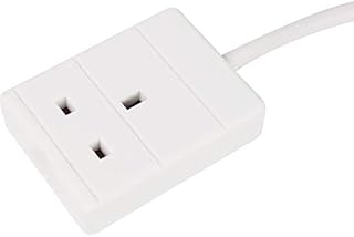 Mr.Gadget Solutions&reg; 1 Way Gang Single Socket Mains Power Extension Lead 13A UK 3Pin Plug - 2 Metre Cable, White
