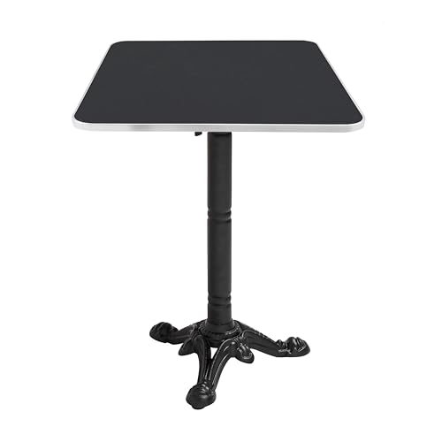 Oviala - Mesa cuadrada (60 cm, reclinable, bandeja negra), color negro y plateado