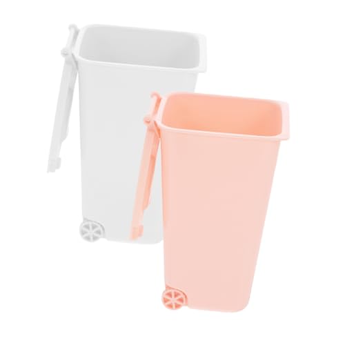 Gadpiparty Set 2 Mini Cestini Da Scrivania Multifunzione in Pp, Portapenne e Mini Pattumiera Coperchio, Contenitori Compatti Per Ufficio, Casa e Studio, Organizzatore Da Tavolo Salvaspazio