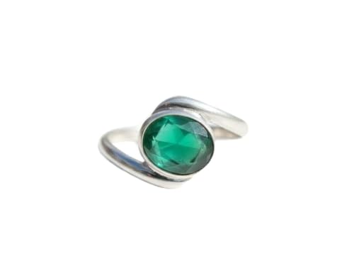 Image of 55Carat Choose Your Color Natural Gemstone Silver Statement Rings for Gift Corssover Style Size 5 to 12