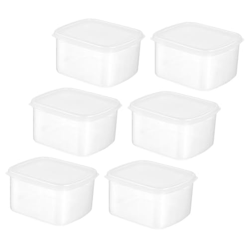 DECORNIJIA 6 piezas Cajas de Almacenamiento Transparentes para Refrigerador Recipientes Herméticos para Conservar Verduras Frutas y Masa Cajas Apilables para Preservar Alimentos Reutilizable