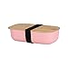 Price comparison product image Typhoon Pure | Bio-Plastic Lunch Box with Bamboo Lid | Airtight Seal & Loose-Proof Strap | Keeps Food Contents Secure & Fresh | Pink, 220mm x 110mm x 60mm, Fibre, H 5.8 x W20 x D 10.8 cm