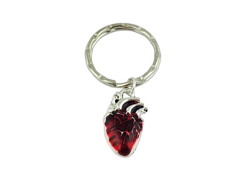 Red Anatomical Heart Keychain keyring housewarming gift for new house, gothic jewellery valentines day gift for girlfriend wife anniversary Halloween