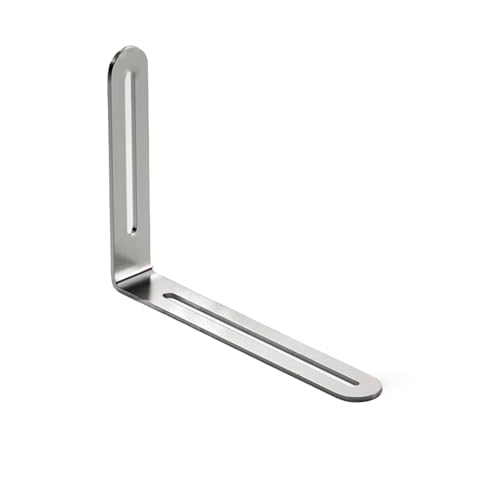 固定金具 ステンレス製 L型アングル 3mm厚 アングル金具 直角ジョイント 防水 防錆 耐久性 家具 本棚 テーブル脚に適(銀,120x165x24MM)