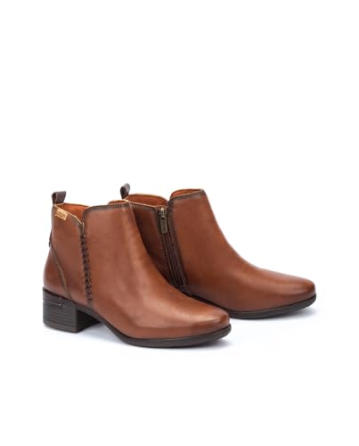 Image of PIKOLINOS Malaga Women's Heeled Ankle Boots | Leather | Zipper Closure | Mid Heel | Size UK 2-8