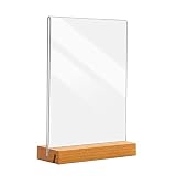 WANAONE Bureau de bureau pour dessus de table, base en bois double face, cadre photo, support de présentation en forme de T, charge inférieure, support de menu de table (taille : A4)