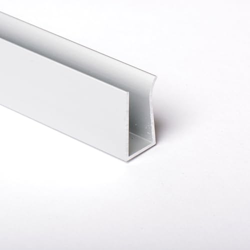 AFTERTECH 1x 1metro 1221 12x21mm Profilo Alluminio PER ESPOSITORI VETRO 8mm 1m Per Strisce Strip LED 1mt SENZA COPERTURA PLASTICA - per inserimento bordi vetro - 100cm