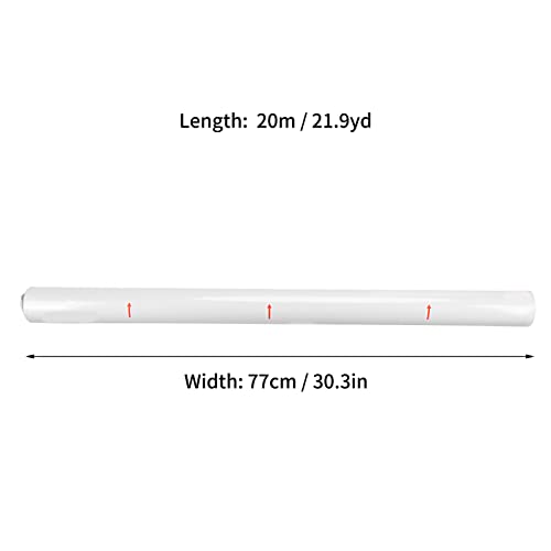 Rolo de papel Kraft, rolo de papel de arte branco durável, 20 metros, seguro para giz de cera aquare