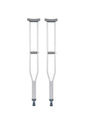 Aidplus Medical Underarm Crutches Aluminium Alloy Adjustable Height 134.5-154cm Large Size 900g Pack of 2