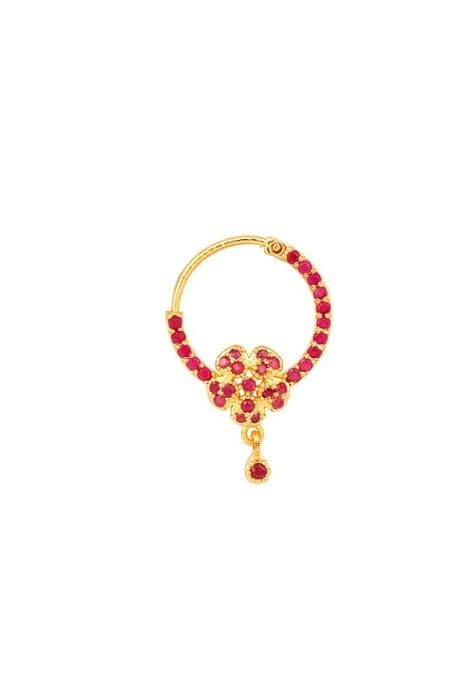 MK Gallery Women Nose pin/Nath Nose Ring Traditional Jewellery-Red CZ Nose Pin-image-21