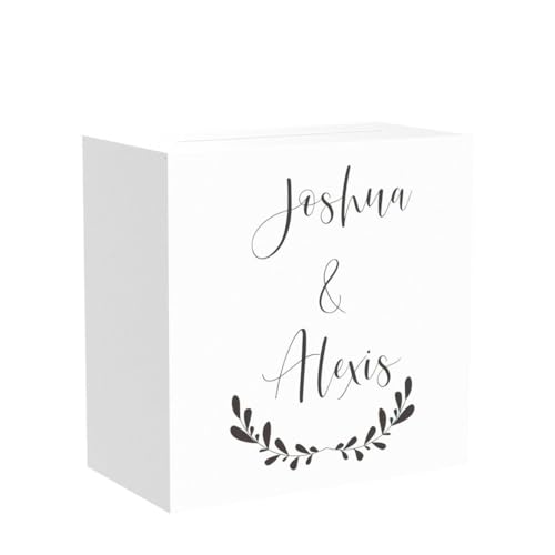 Image of UNIQOOO White Acrylic Card Box w /Slot, Thick DIY Wedding Box Blank No Print, Large 10x10x5.5 in, for Reception Decoration Fundraiser Money Box Election Ballot Graduation Keepsake Party Favor