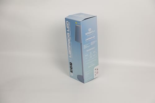 SMART-J Lampada Ricaricabile LED da Tavolo Easy Circle – 3 Temperature di Luce, 6 Ore di Autonomia, Design Moderno, Interruttore Touch, USB Ricaricabile (Azzurro)