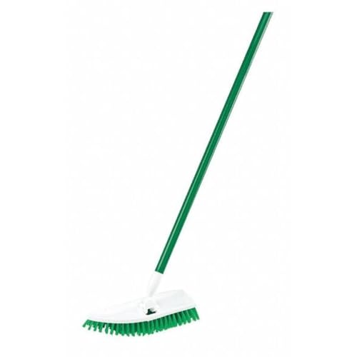 Libman Commercial 122 No Knees Floor Scrub, Steel Handle, 11' Wide, Green and White (Pack of 4)