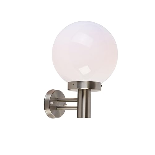 Qazqa sfera - Applique murale - 1 lumière - L 250 mm - Blanc - Moderne - éclairage extérieur