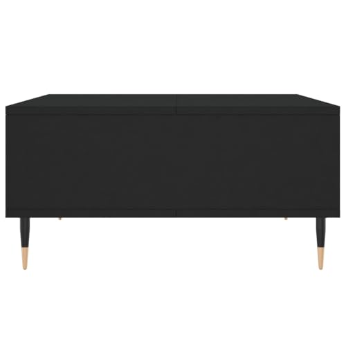 Table de salon noire avec 4 compartiments pour ranger télécommandes et revues - 7