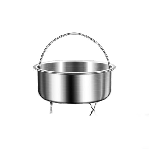 GANCEI 304 Stainless Steel Steamer Basket With Handle And Stable Feet, Dishwasher And Oven Safe Cooking Insert,For Even Steam Circulation,Silvery(D)