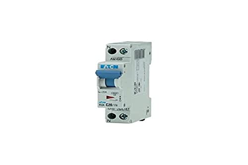 EATON DISJONCTEUR MODULAIRE PH/N - Blanc - MANETTE BLEUE - 1P+N / 20 A - COURBE C - Raccordement à vis 264747 (PLG4-C20/1N)