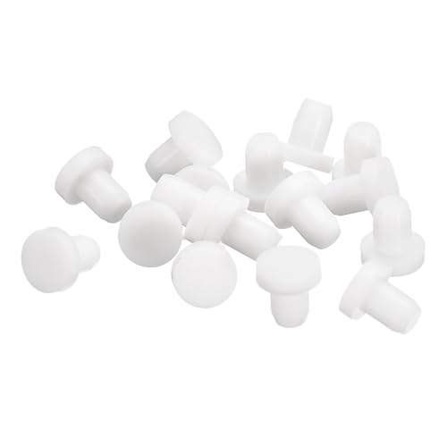 Image of uxcell 16 Pieces White Rubber Stopper, 4.5mm Plug Holes for 4-4.3mm /0.16-0.17 inch Hole