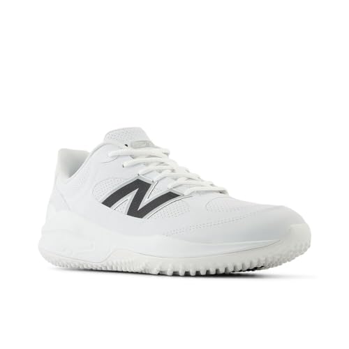New Balance New Balance Men's Fresh Foam 3000 V7 Turf-Trainer Baseball Shoe, White Synthetic/Black, 10 M
