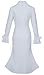 Mambabacosp Trumpet Long Sleeve Mesh Church Dress Clergy Tab Insert Collar Priestess Dress White