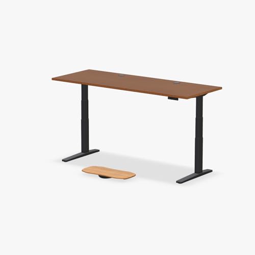 Image of UPLIFT DESK Dark Bamboo (80 x 30 inch) Standing Desk 2-Leg V3 Adjustable Stand Up C-Frame (Black), Advanced Keypad, Wire Grommets, Wire Tray, Rocker Board