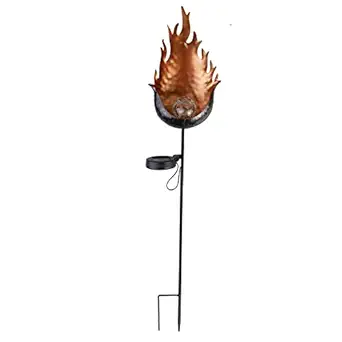CLUB BOLLYWOOD Fire Shape Solar Powered LED Garden Stake Lights for Porch Yard Outdoor | Null