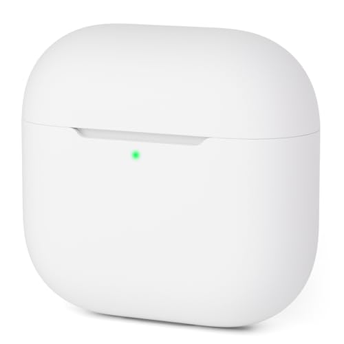 Mocarheri Siliconen hoes Compatibel met AirPods 4th Generation hoes 2024, Ultra-Thin, Beschermend Siliconen hoesj voor AirPods 4, LED vooraan zichtbaar (Wit) product image