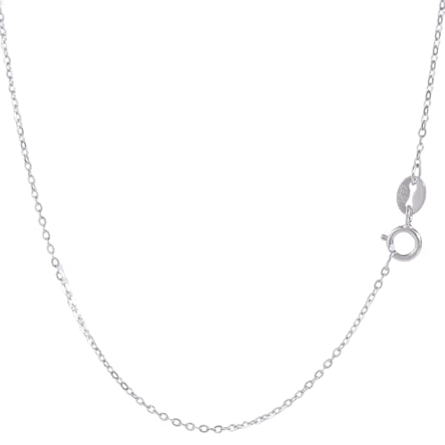 Beebeecraft 1 Box 1Pc 925 Sterling Silver Cable Chain 1mm Thin Italian Necklace Chain with Lobster Claw Clasps for DIY Jewellery Making (18 Inch)