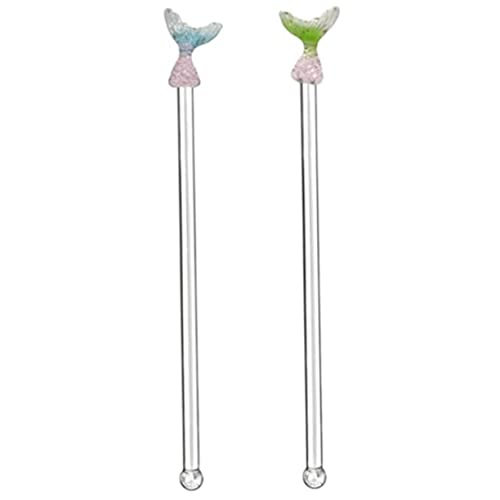 STOBAZA 2Pcs Stirring Sticks Creative Drink Mixers for Cocktails Juices and Unique Decorative Swizzle Sticks for Home Bar Party and Restaurant Use