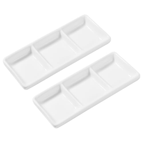 BESTONZON Lot de 2 ramequins carrés en porcelaine Blanc