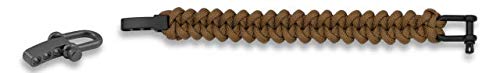 Coyote Pulsera Paracord Coyote para Airsoft, Senderismo, Caza, Recreaciones, Seguridad, Supervivencia y Bushcraft Albainox 33951-CO + Portabotellas de regalo