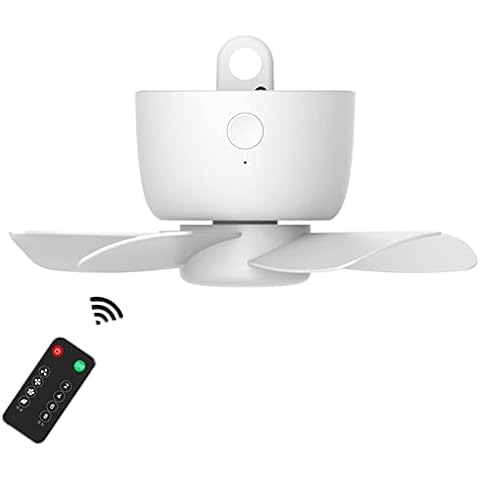 Ceiling Fans,with Timer 4 Speeds Mini USB Rechargable Battery Operated Cover