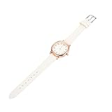 Toyvian Reloj de Pulsera para Mujer con Diseño Digital Vintage Movimiento de Cuarzo Preciso Correa Ajustable de PU Blanca Estilo Casual y Elegante para Uso Diario