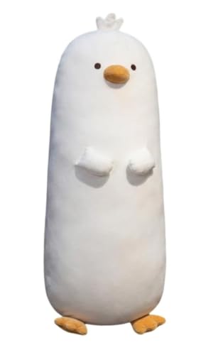 Image of Tickles Cute Chick Soft Stuffed Plush Bolster Pillow Cushion for Boys & Girls Birthday Gift Sofa Room Decor (Size: 45 cm Color: White)
