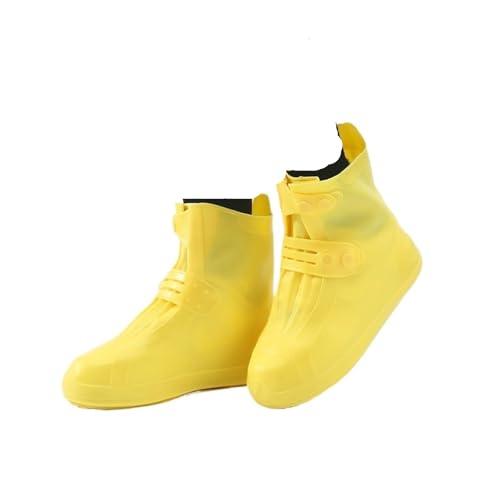 MZSKLW Cubre Zapatos Impermeable Funda de silicona impermeable for zapatos, botas lluvia caña alta, antideslizante, reutilizable y gruesa for exteriores(Yellow,L(37-39))