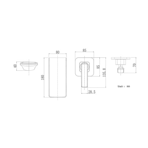 Mitigeur de lavabo durable en laiton massif avec jet cascade fluide - 3