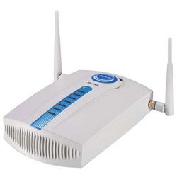 ZYXEL G-4100 v2 Hotspot Gateway with ports labeled for power, WAN, and LAN connections.