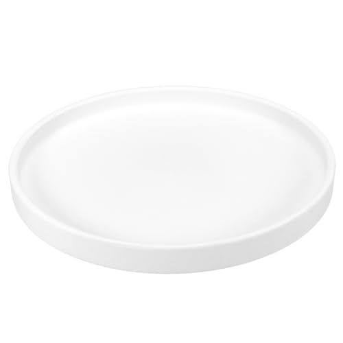 PATIKIL 8.9 Pouces Soucoupe Ronde en Céramique pour Plantes Blanc