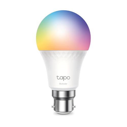 Tapo Bombilla inteligente B22 Matter, monitoreo de energía, extra brillante, 1055 lm, bombilla inteligente de 8,6 W, regulable, bombillas Alexa sintonizables, control de voz con Apple HomeKit, Alexa y