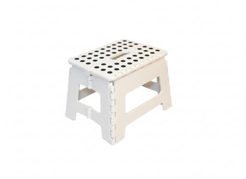 jusqu'à 150 kg, hauteur : 22 cm, marchepied pliable, tabouret pliable, pour enfants, blanc