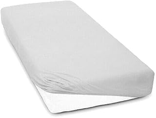 Pack of 2 fitted sheet jersey stretchy cotton fit junior bed 160x80cm Light grey