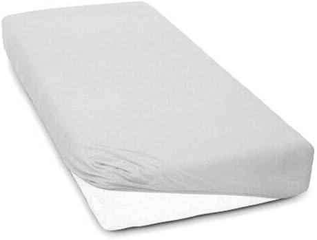 Pack of 2 fitted sheet jersey stretchy cotton fit junior bed 160x80cm Light grey