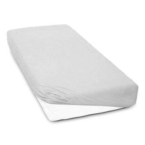 Pack of 2 fitted sheet jersey stretchy cotton fit junior bed 160x80cm Light grey