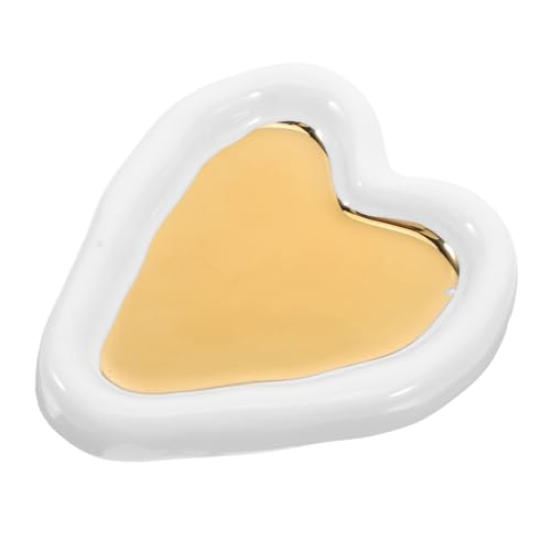 ULTECHNOVO bandeja de joyería plato de salsa de porcelana plato de anillo en forma de corazón tazones de inmersión en forma de corazón bandejas colgantes bandeja decorativa cerámica